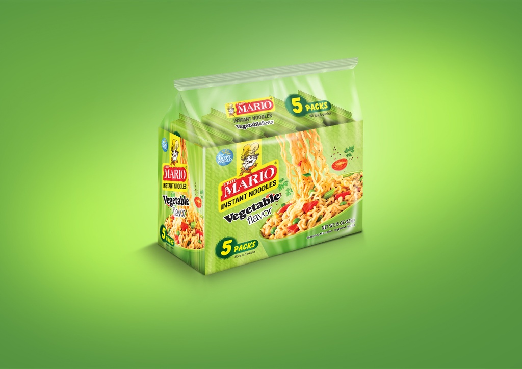 MARIO VEGTABLE  FLAVOUR NOODLES    5 X 85 G