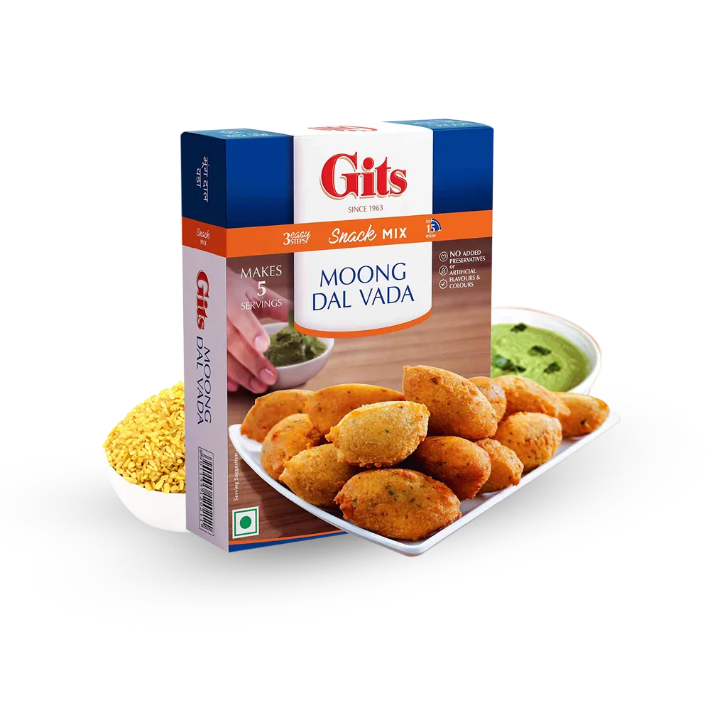 Gits Moong Dal Vada Mix 200 g – Preparado para bolinhos de feijão-mungo