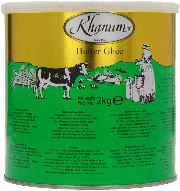 [18151] Khanum Ghee de manteiga em lata 2 kg – Manteiga clarificada