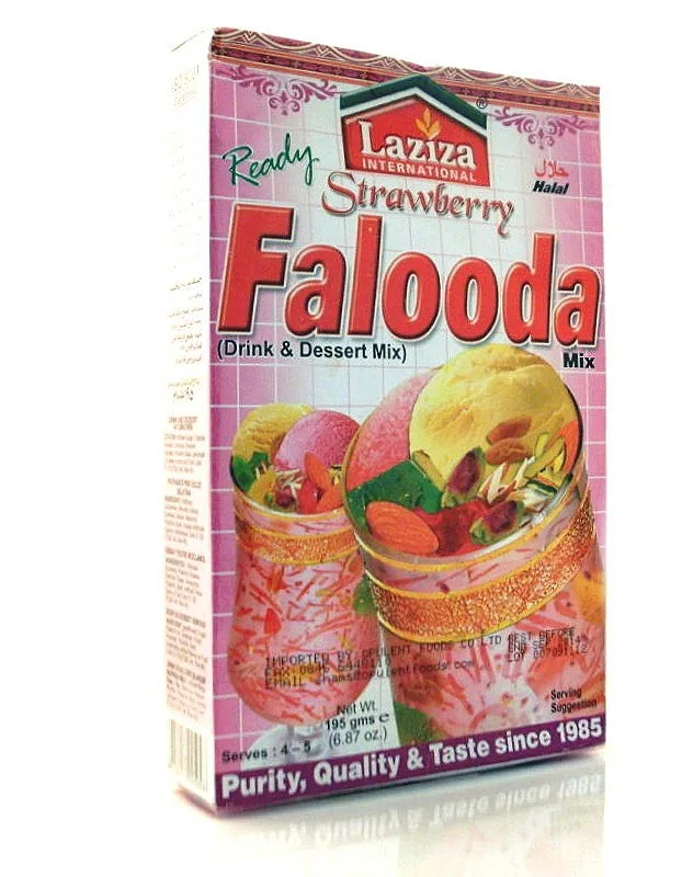 [21806] Laziza Falooda de morango 195 g – Preparado de sobremesa