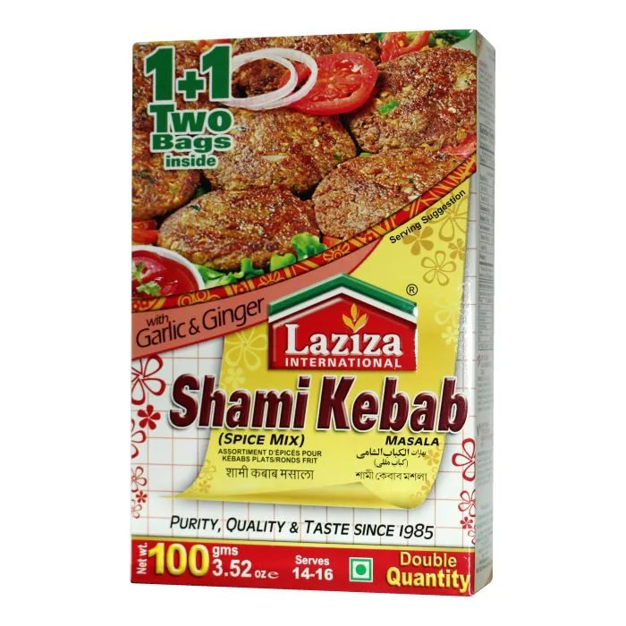 [21770] Laziza Shami Kabab Mix 100 g – Especiarias para croquetes de carne e grão-de-bico