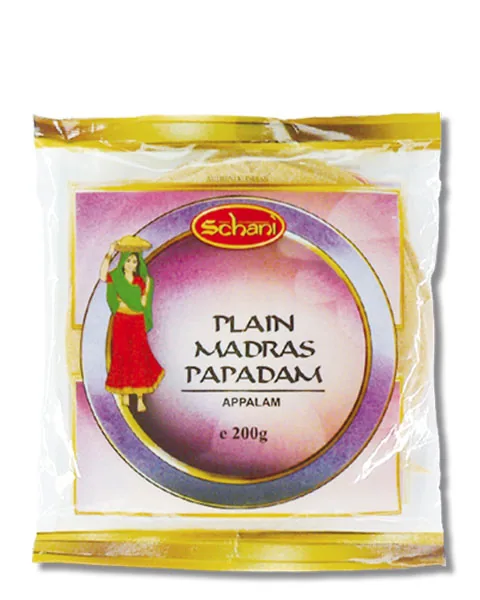[21280] Kings/Schani Papad Madras simples 200 g – Discos estaladiços de lentilha