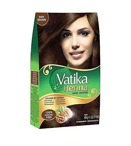 [20244] Vatika Coloração capilar de hena castanho escuro 60 g