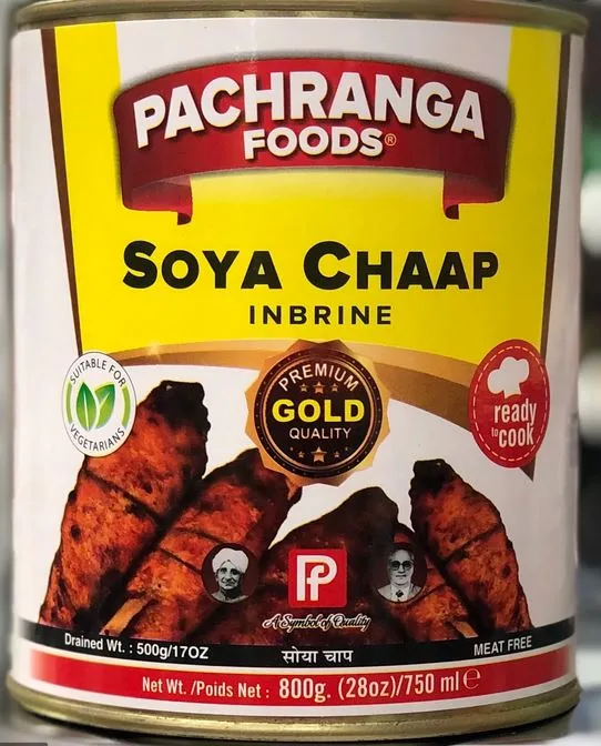 [13549] Pachranga Soya Chaap em salmoura 850 g – Palitos de proteína de soja