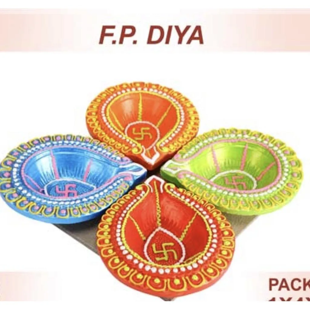 [IF3960] Diwali Diya F.P. Set 4 pcs – Decorative Oil Lamps