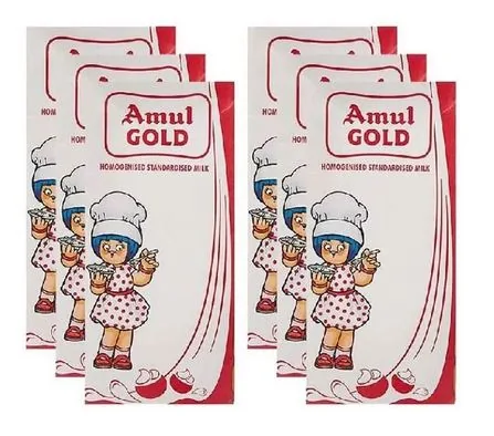 [23050] Amul Gold Full Cream Milk 6% Fat 6 x 1 L