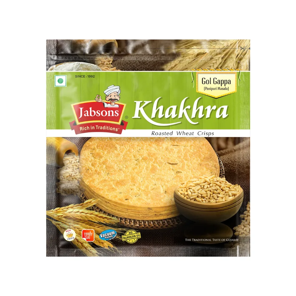 [23343] Jabsons Khakhra Spicy Masala 180 g – Pão achatado estaladiço