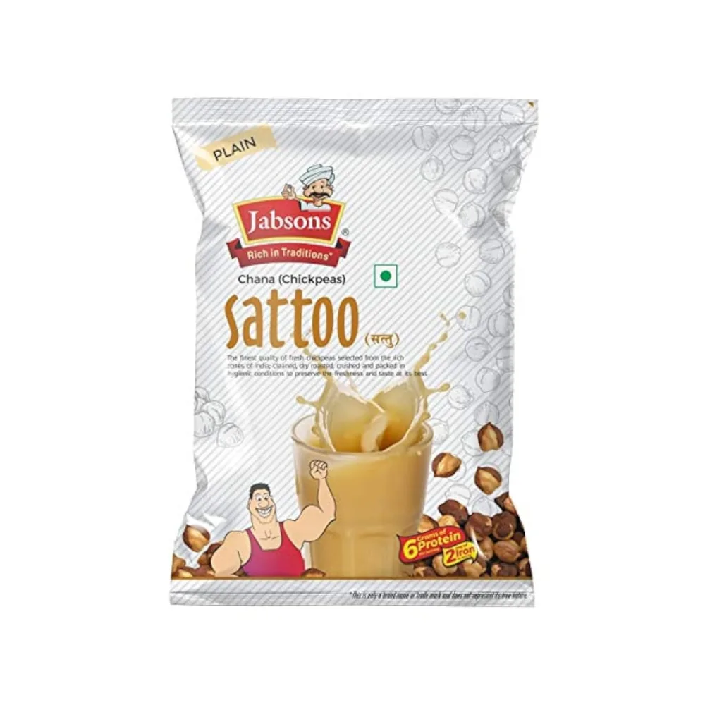 Jabsons Sattoo Chana natural 250 g – Farinha de grão-de-bico torrado