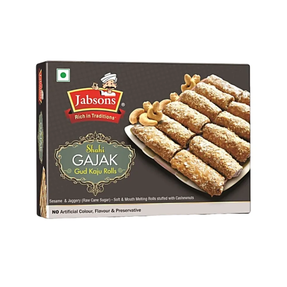 [23366] Jabsons Gajak Rolls Gud Kaju 175 g – Rolinhos de sésamo e caju