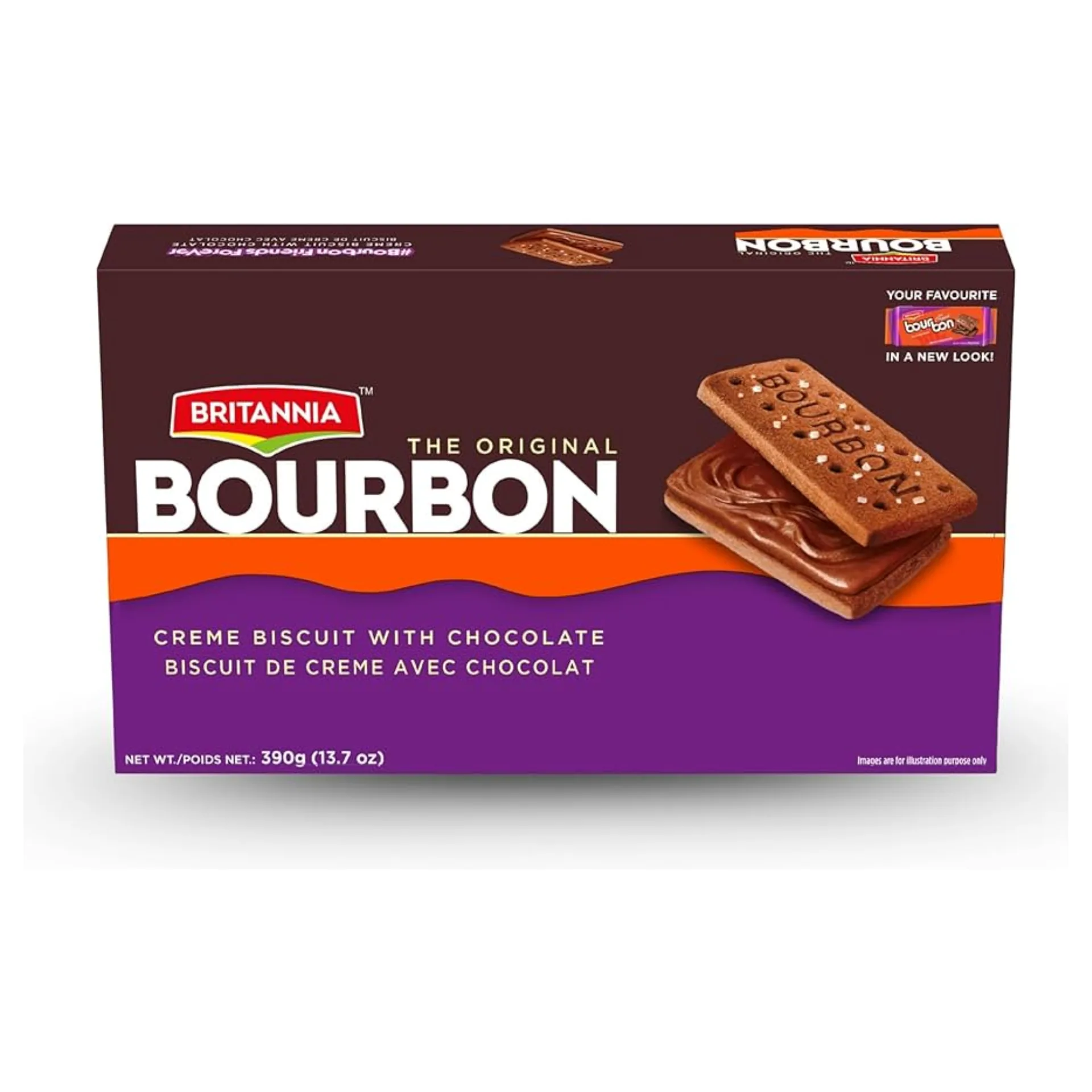 [IF4097] Britannia Bourbon Bolachas recheadas de chocolate 390 g