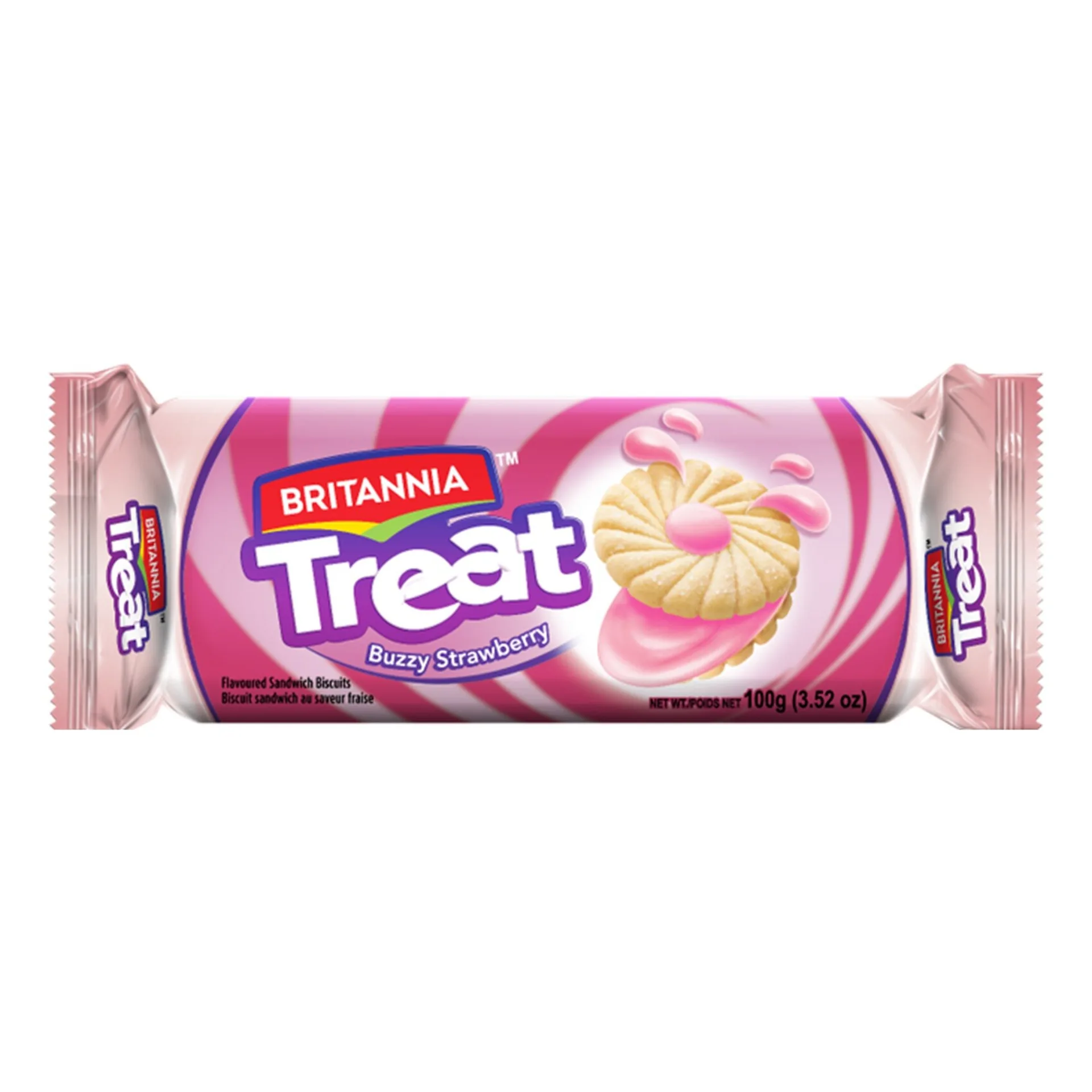 [IF4101] Britannia Treat Bolachas recheadas de creme de morango 100 g