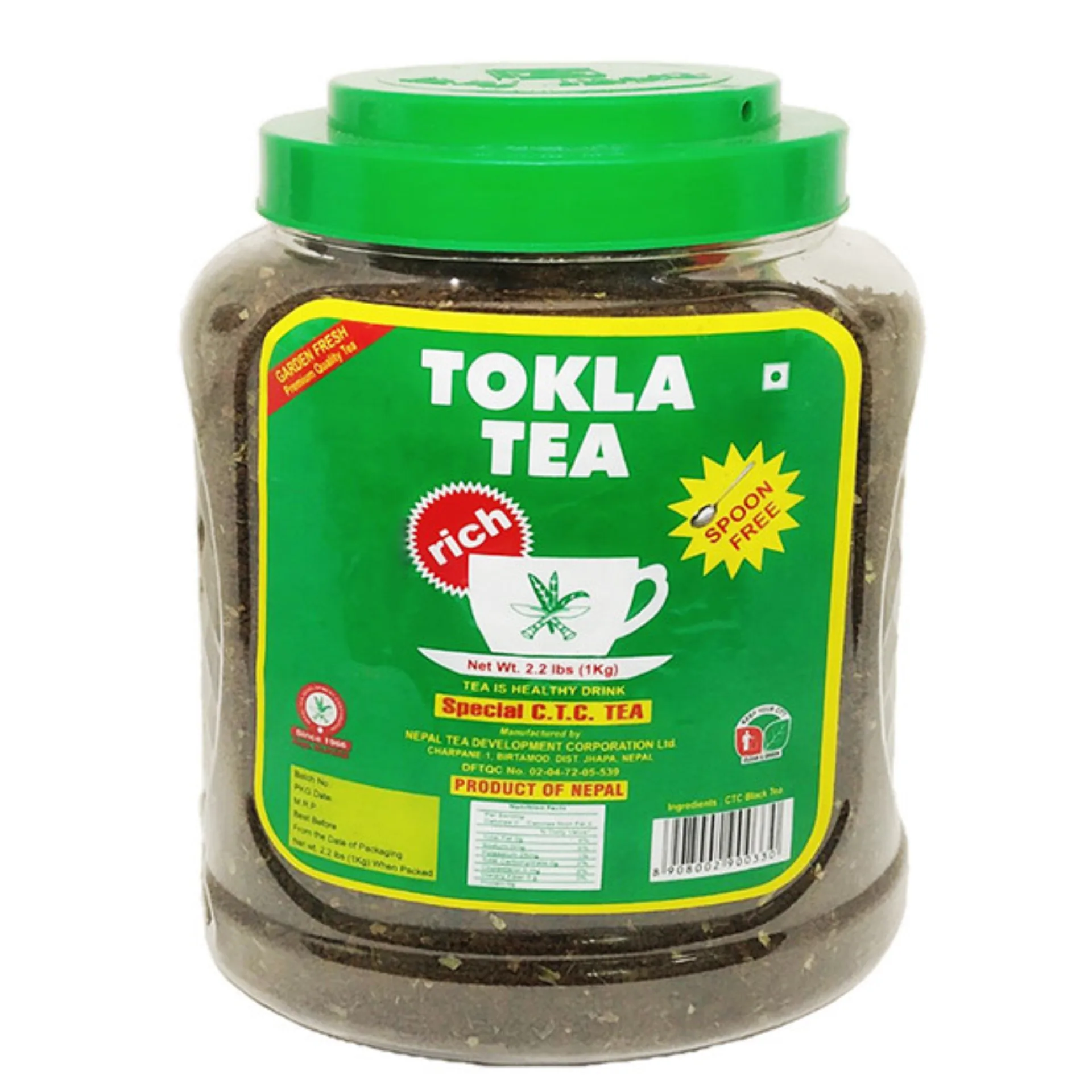 [23537] Tokla Tea (Green Pack) Jar 1 kg
