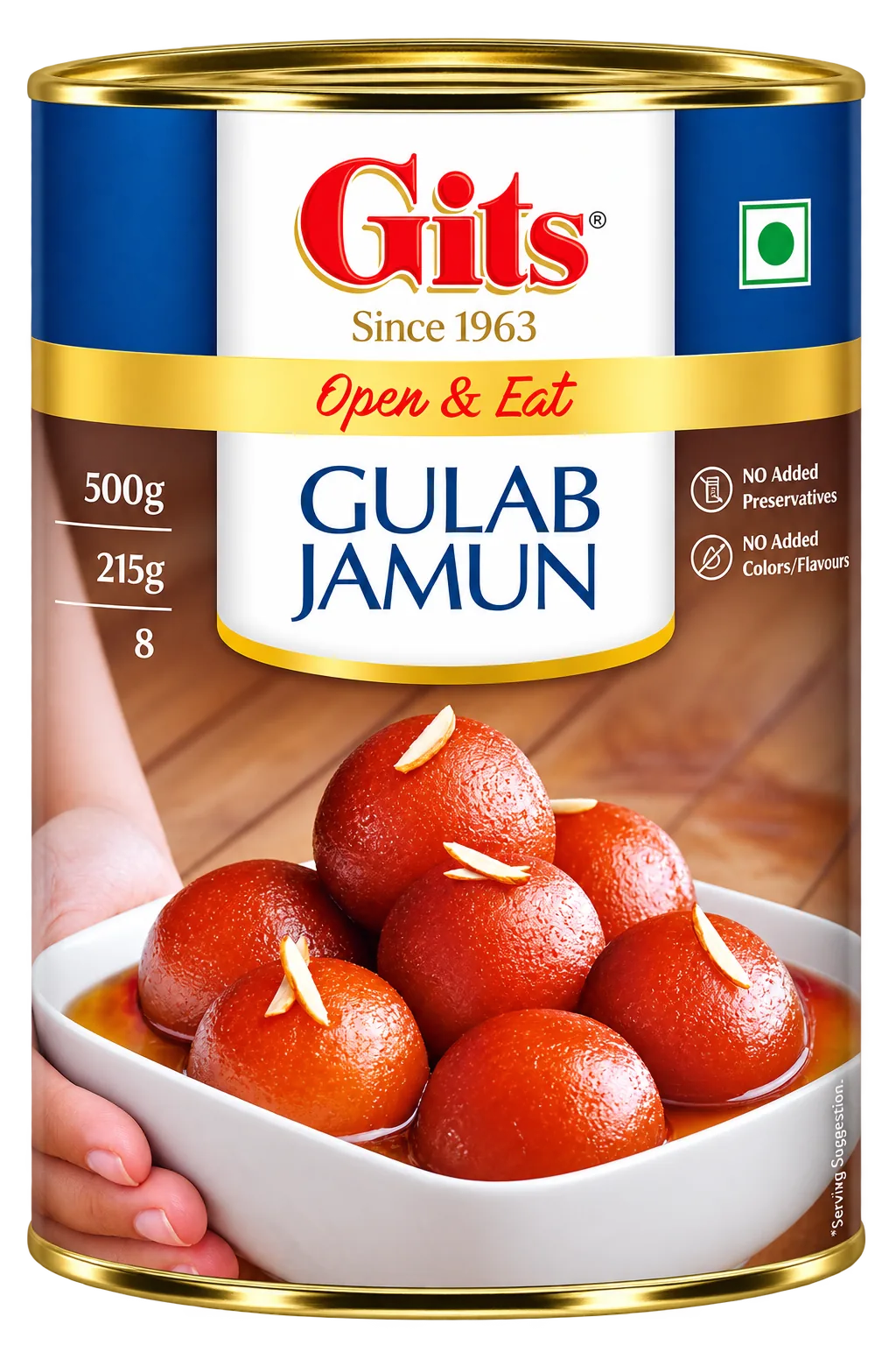 [IF4176] Gits Gulab Jamun lata 500 g – Bolinhos doces em calda